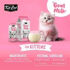Kit Cat Lactose-Free Goat Milk Pouches for Kitten (50ml x 6)