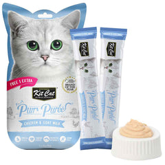 Kit Cat Purr Puree Chicken & Goat Milk Liquid Cat Treats 5x15g