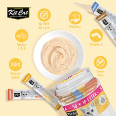 Kit Cat Purr Puree Chicken Mix Assorted Grain-Free Liquid Cat Treats 60 Sticks