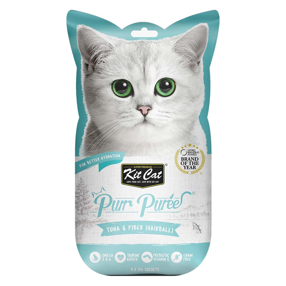 Kit Cat Purr Puree Tuna & Fiber (Hairball) Cat Treats 60g