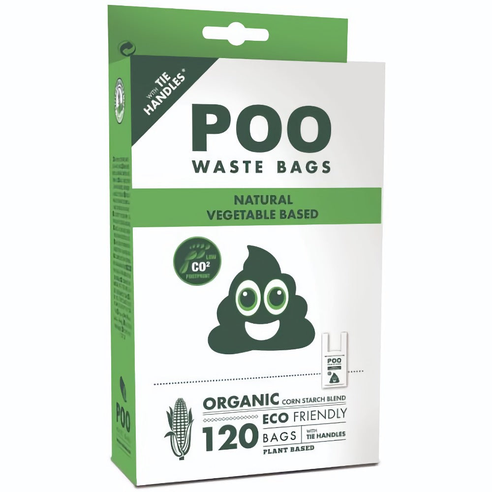 M-Pets Poo Easy-Tie Handles Eco-Friendly Dog Waste Bags (Unscented) 120pc