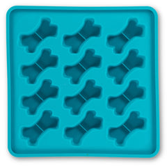 Messy Mutts Framed Silicone Dog Treat Making Mold (12 Bones, Blue)