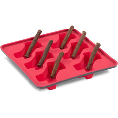Messy Mutts Framed Silicone Popsicle  Dog Treat Mold (6 Bones, Watermelon)
