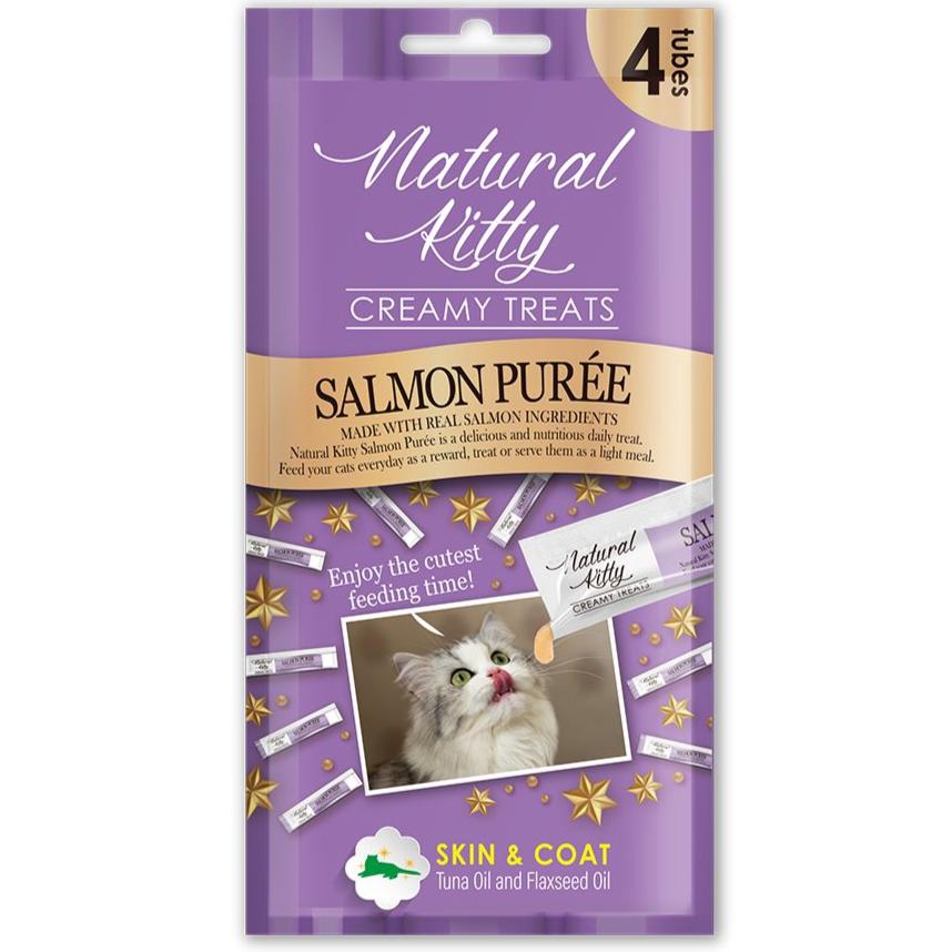 Natural Kitty Functional Skin & Coat Care Salmon Pur‚àö¬©e Creamy Liquid Cat Treats 48g