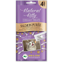 Natural Kitty Functional Skin & Coat Care Salmon Pur‚àö¬©e Creamy Liquid Cat Treats 48g