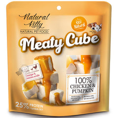 Natural Kitty Meaty Cube 100% Chicken & Pumpkin Treats For Cats & Dogs 60g