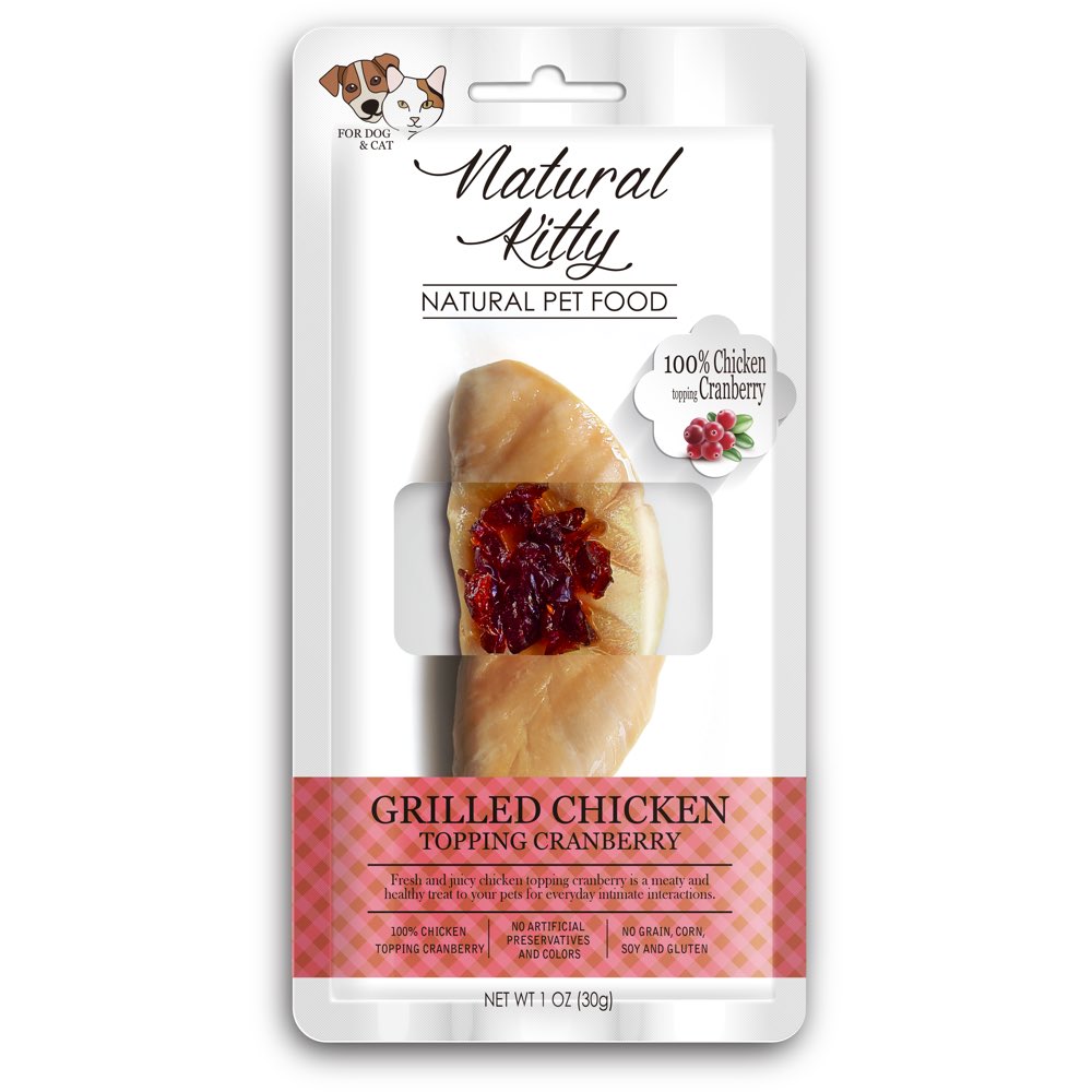Natural Kitty Original Grilled Chicken Topping Cranberry Cat & Dog Treat 30g