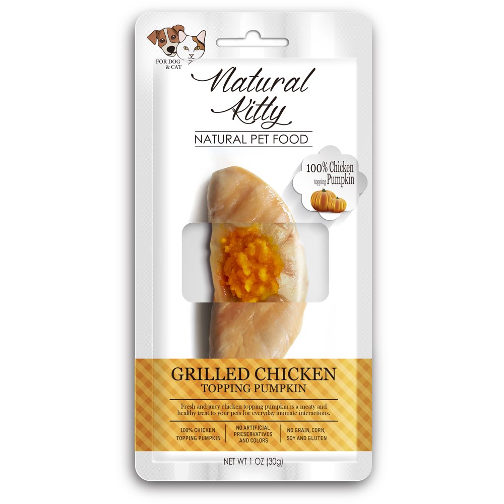 Natural Kitty Original Grilled Chicken Topping Pumpkin Cat & Dog Treat 30g