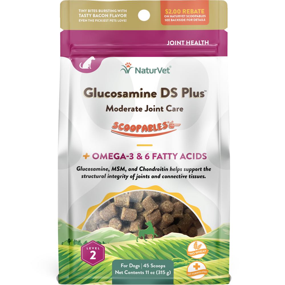NaturVet Scoopables Glucosamine DS Plus Moderate Joint Care Dog Supplement 11oz