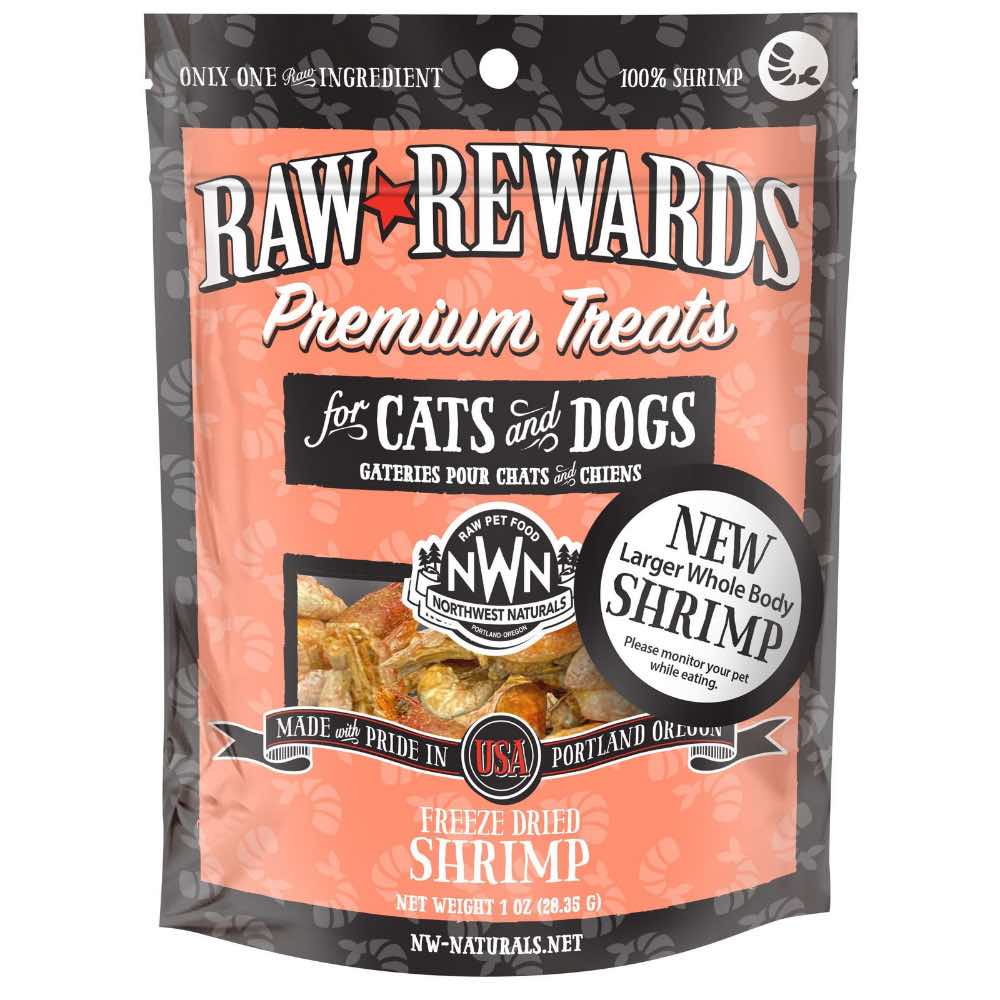 Northwest Naturals Raw Rewards Shrimp Freeze-Dried Dog & Cat Premium Treats 1oz
