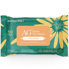 Nurture Pro AG+ Silver Wipes For Cats & Dogs 10pc