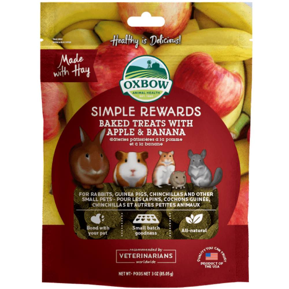 15% OFF: Oxbow Simple Rewards Baked Treats With Apple & Banana For Small Animals 85g