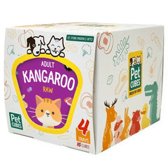 PetCubes Raw Kangaroo Frozen Cat Food 1.28kg
