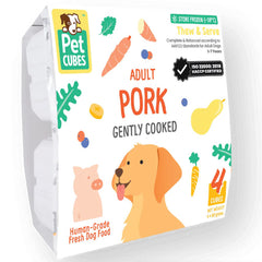 PetCubes Gently Cooked Pork Grain-Free Frozen Dog Food 2.24kg