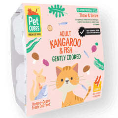 PetCubes Gently Cooked Kangaroo & Fish Frozen Cat Food 1.28kg