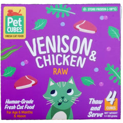 PetCubes Raw Venison & Chicken Frozen Cat Food 1.28kg