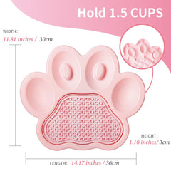 PetDreamHouse PAW 2-In-1 Interactive Slow Feeder For Cats & Dogs (Baby Pink Paw)