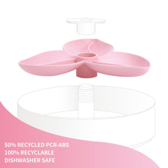 PetDreamHouse SPIN Accessories Interactive Slow Feeder Add-On For Cats & Dogs (Baby Pink Bougainvillea)