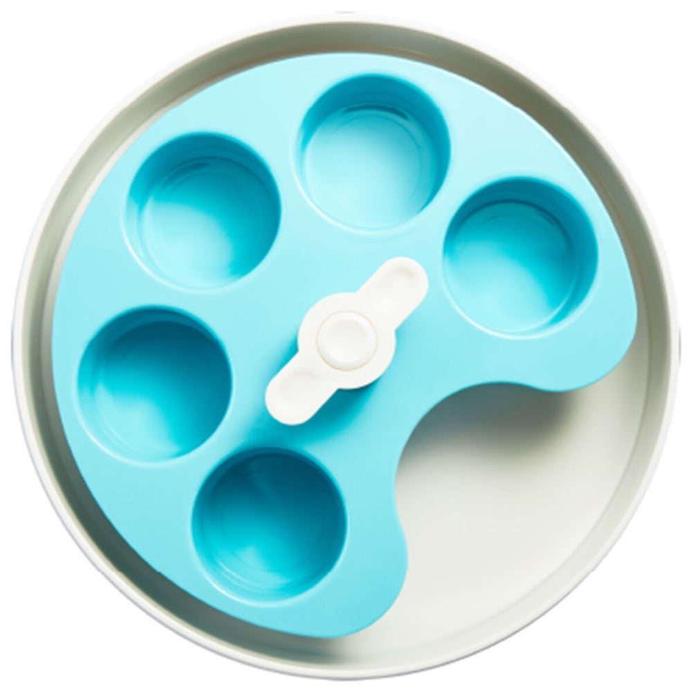 PetDreamHouse SPIN Interactive Slow Feeder For Cats & Dogs (Blue Palette)