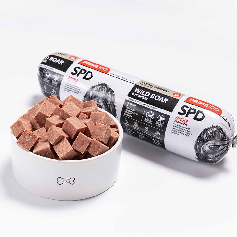 Prime100 SPD Wild Boar & Pumpkin Grain Free Cooked Chilled Roll Dog Food 2kg