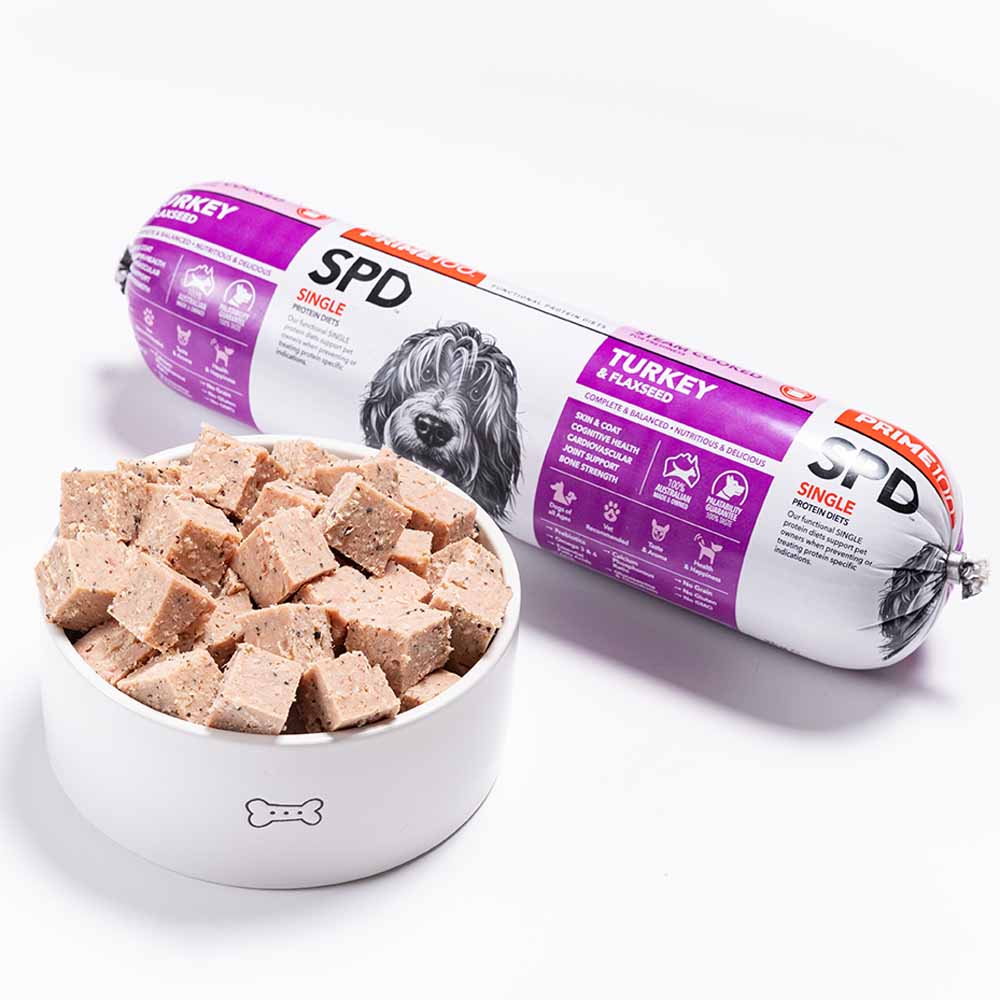 Prime100 SPD Turkey & Flaxseed Grain Free Cooked Chilled Roll Dog Food 2kg