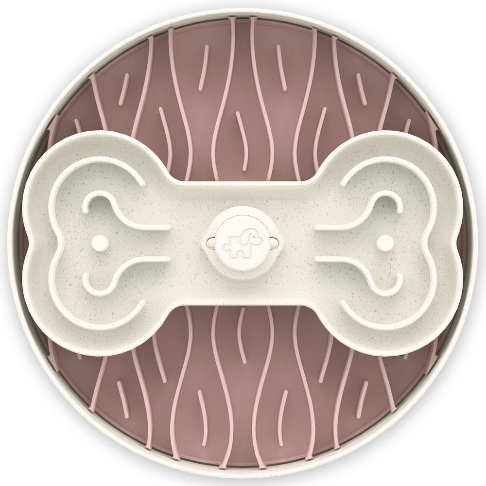 Puzzle Feeder Interactive Dog Bowl (Broken Wave, Pink)