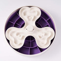 Puzzle Feeder Interactive Dog Bowl (Swirl, Purple)