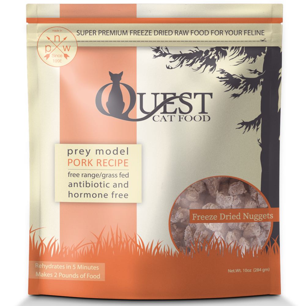 'BUNDLE DEAL': Quest Prey Model Pork Recipe Grain-Free Freeze-Dried Raw Cat Food 10oz