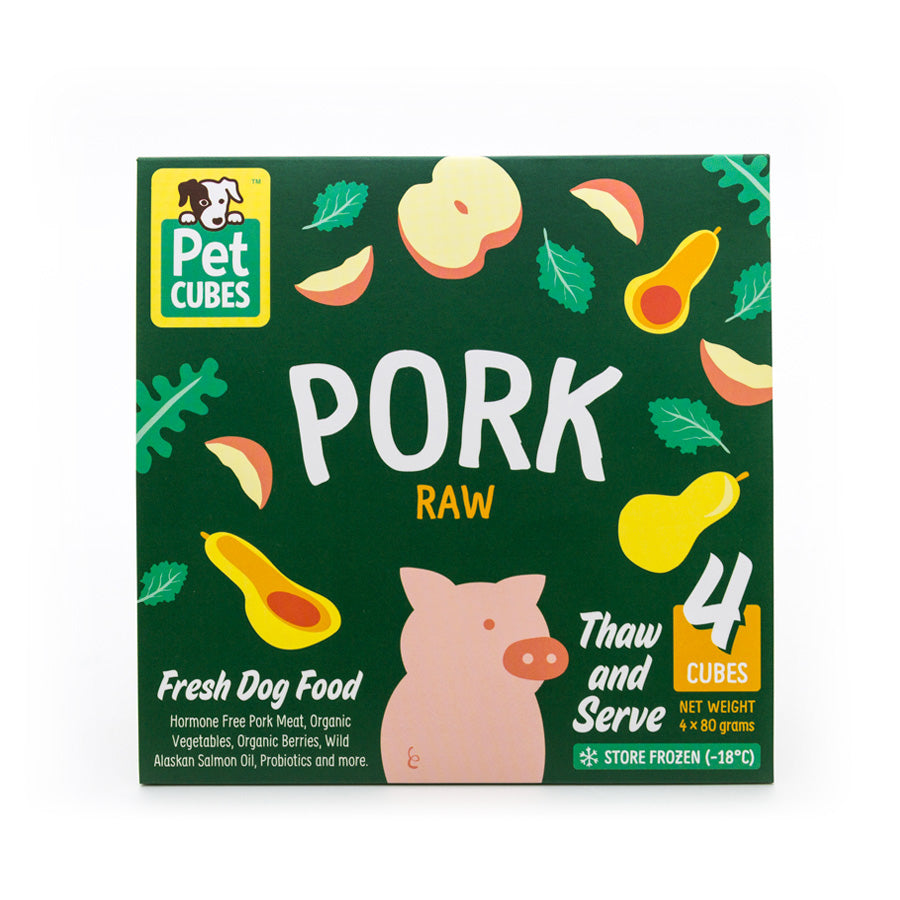 PetCubes Raw Pork Grain-Free Frozen Dog Food 2.25kg
