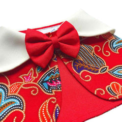 RuffCo Handcrafted Cape For Cats & Dogs (Red Batik)