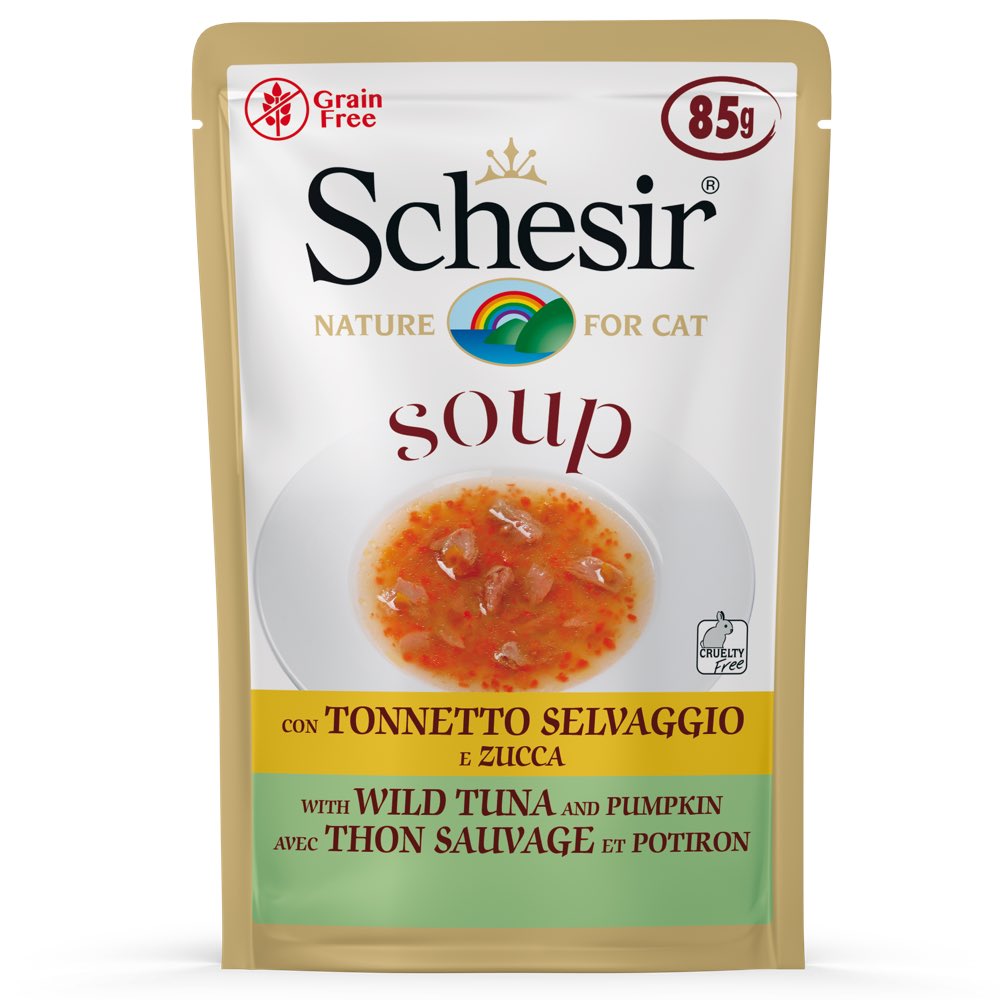 Schesir Soup With Wild Tuna & Pumpkin Grain-Free Pouch Cat Food 85g