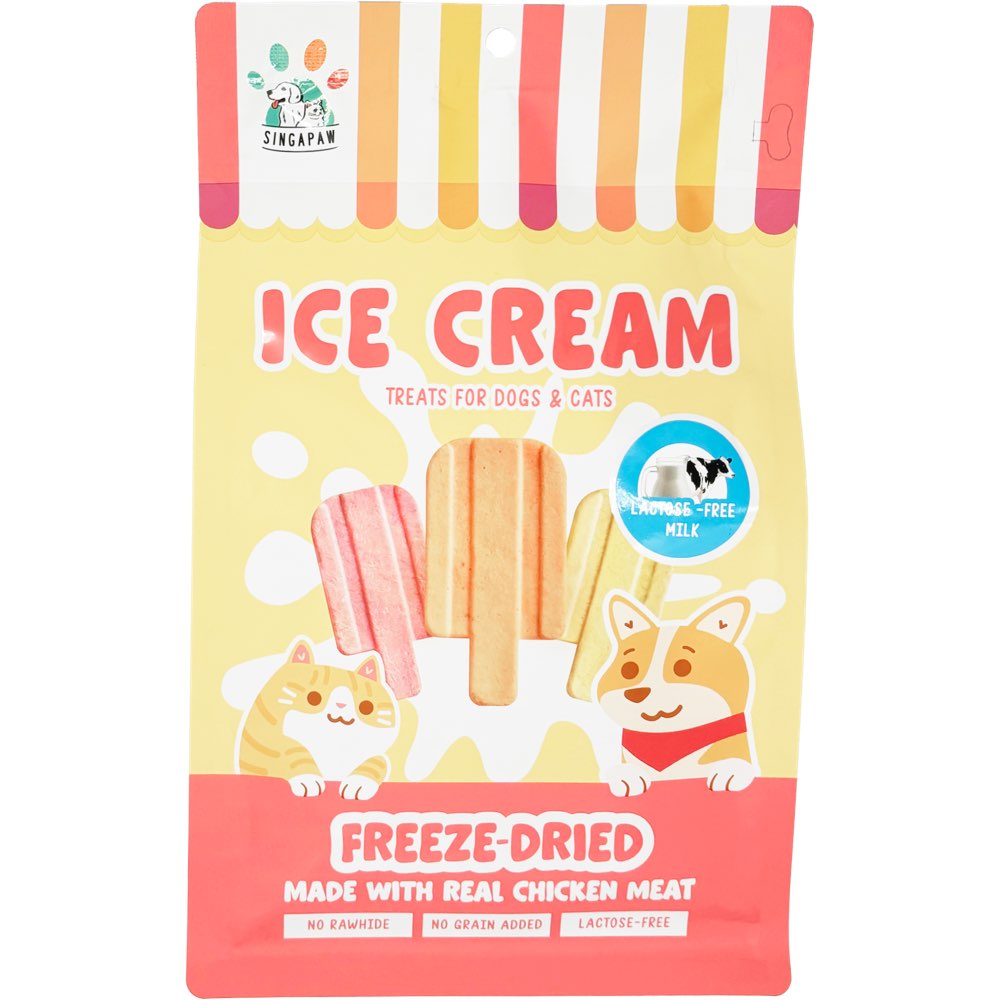 $3 OFF (Exp1May26): Singapaw Ice Cream Chicken With Lactose-Free Milk Grain-Free Freeze-Dried Treats For Cats & Dogs 48g