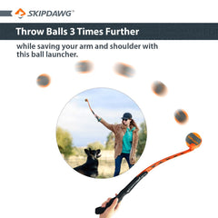 SkipDawg Foldable Ball Launcher With Tennis Ball Dog Toy