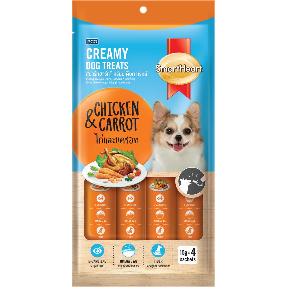 Smartheart Chicken & Carrot Creamy Dog Treats 60g