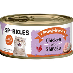 Sparkles Gravy-licious Chicken With Shirasu Canned Cat Food 80g x 24