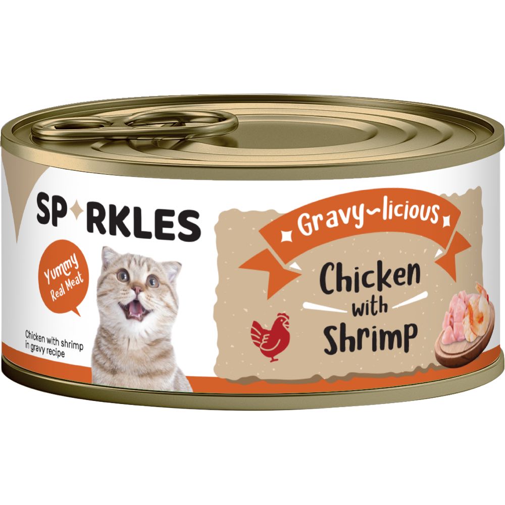 Sparkles Gravy-licious Chicken With Shrimp Canned Cat Food 80g x 24