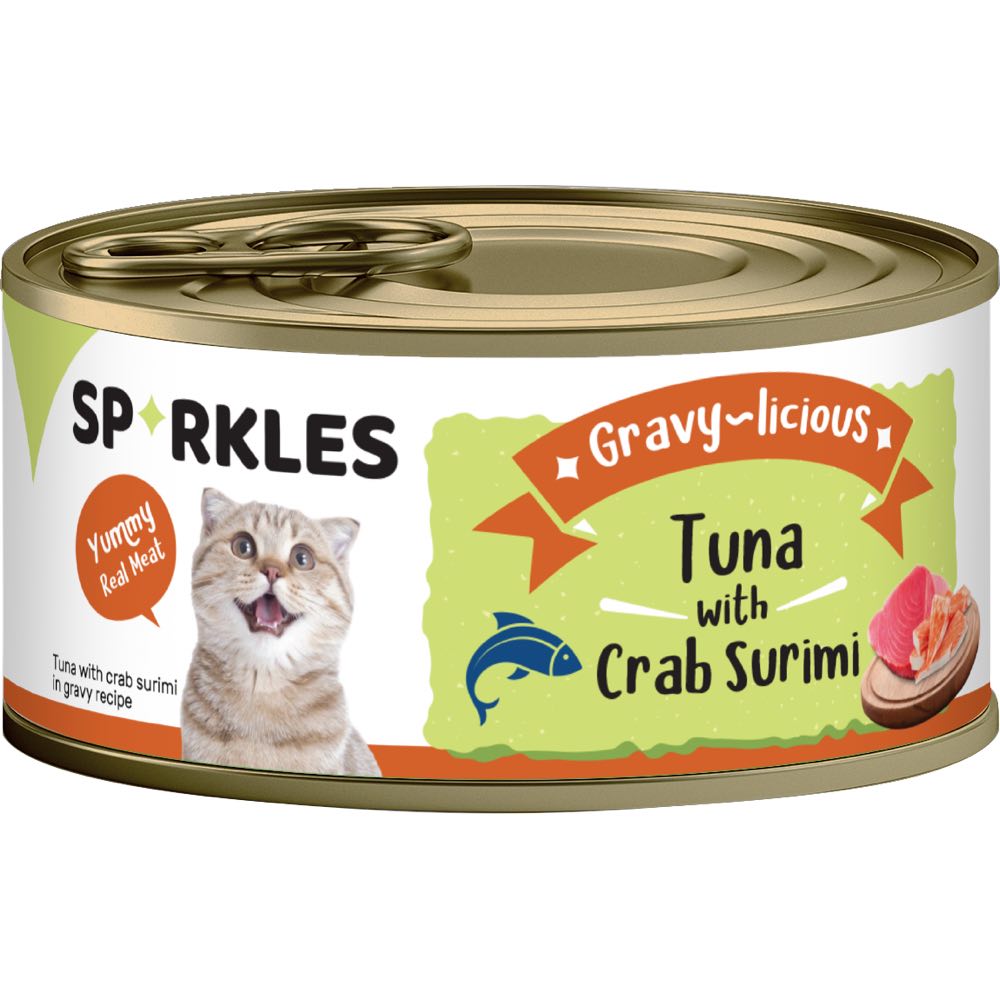 Sparkles Gravy-licious Tuna With Crab Surimi Canned Cat Food 80g x 24