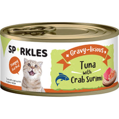 Sparkles Gravy-licious Tuna With Crab Surimi Canned Cat Food 80g x 24