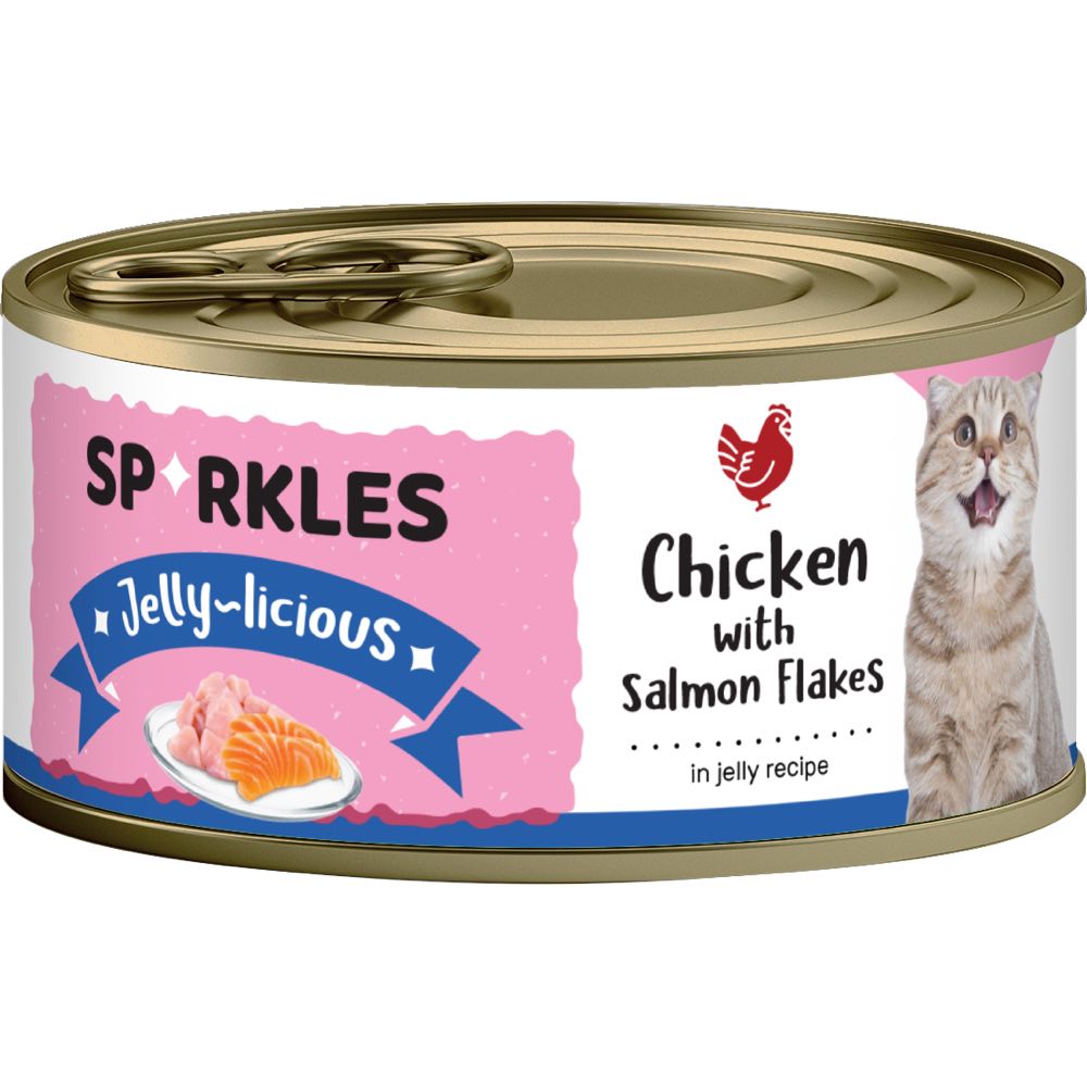 Sparkles Jelly-licious Chicken With Salmon Flakes Canned Cat Food 80g x 24
