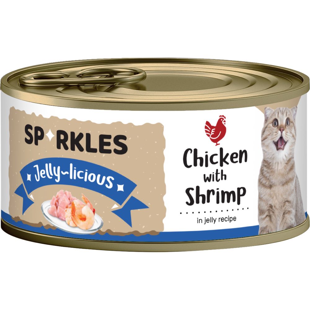 Sparkles Jelly-licious Chicken With Shrimp Canned Cat Food 80g x 24