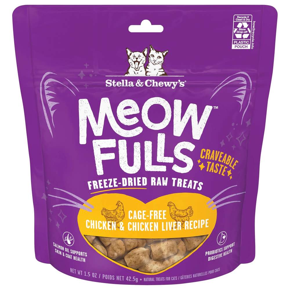 Stella & Chewy‚Äö√Ñ√¥s Meowfulls Chicken & Chicken Liver Recipe Freeze-Dried Cat Treats 1.5oz
