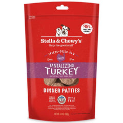 Stella & Chewy's Tantalizing Turkey Dinner Patties Grain-Free Freeze-Dried Raw Dog Food 14oz