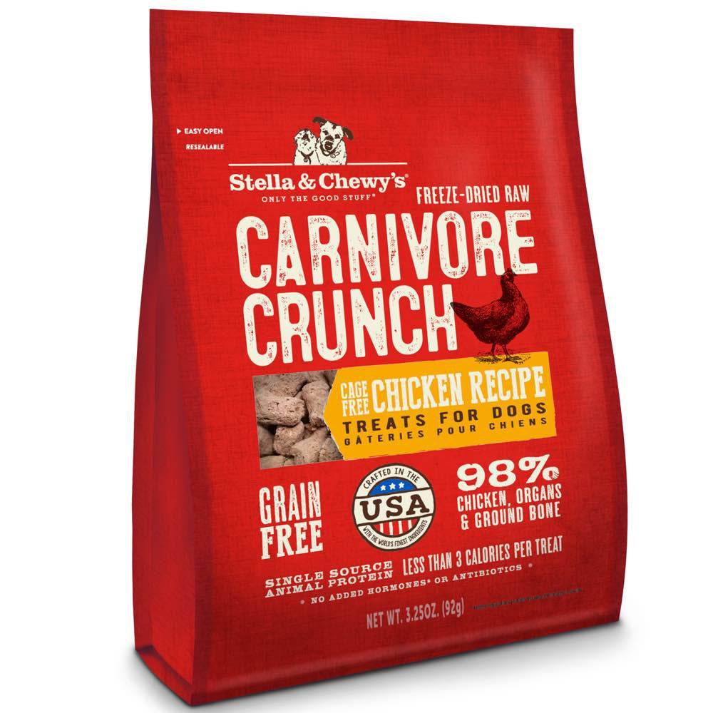 Stella & Chewy’s Carnivore Crunch Chicken Grain-Free Freeze-Dried Dog Treats 3.25oz
