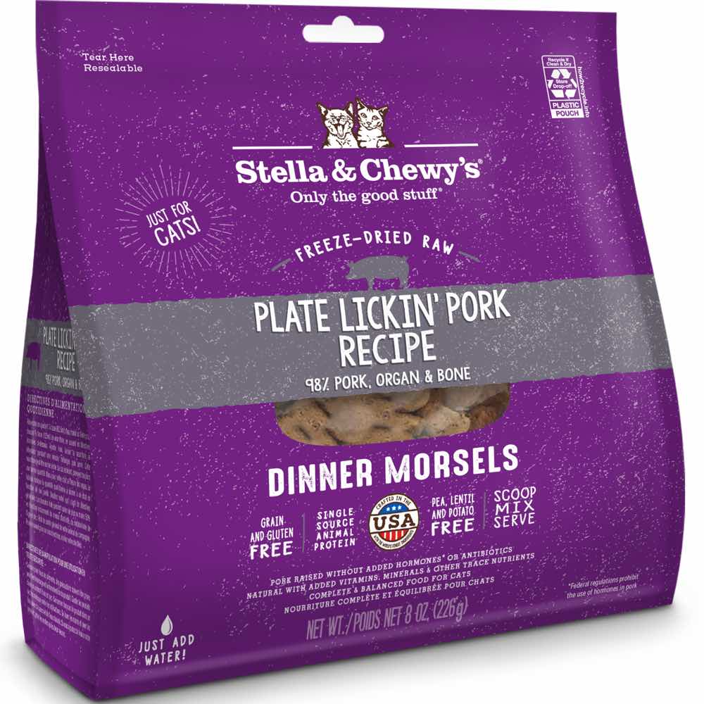 Stella & Chewy‚Äö√Ñ√¥s Plate Lickin' Pork Dinner Morsels Grain-Free Freeze-Dried Raw Cat Food