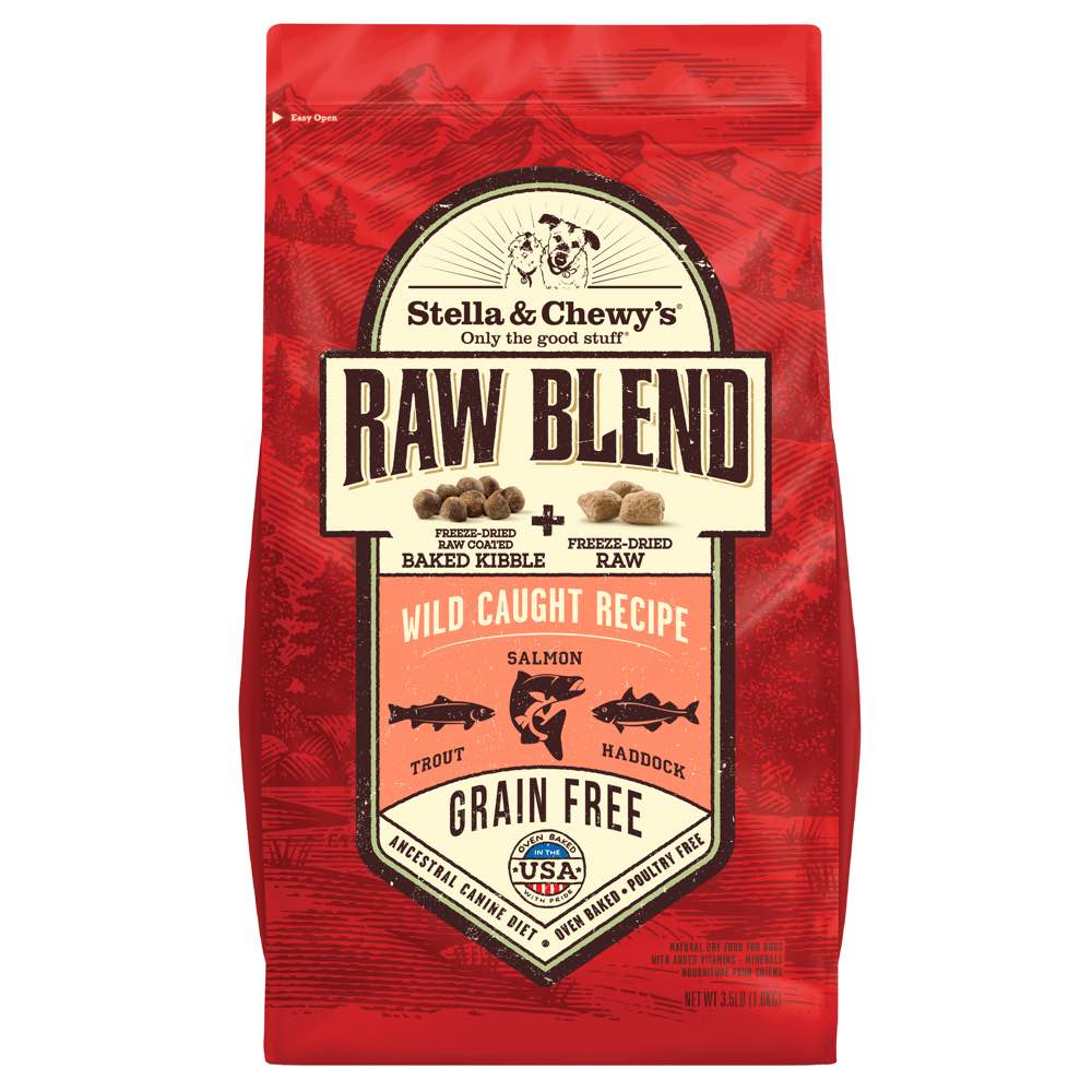 Stella & Chewy’s Raw Blend Wild Caught Fish Kibble With Freeze-Dried Raw Grain-Free Dry Dog Food