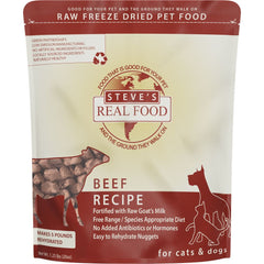'BUNDLE DEAL': Steve's Real Food Beef Grain-Free Freeze-Dried Raw Food For Cats & Dogs 20oz