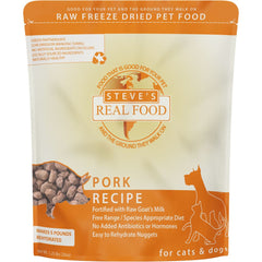 'BUNDLE DEAL': Steve's Real Food Pork Grain-Free Freeze-Dried Raw Food For Cats & Dogs 20oz