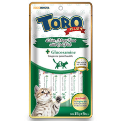 Toro Plus White Meat Tuna With Cod Fish & Glucosamine Liquid Cat Treats 75g