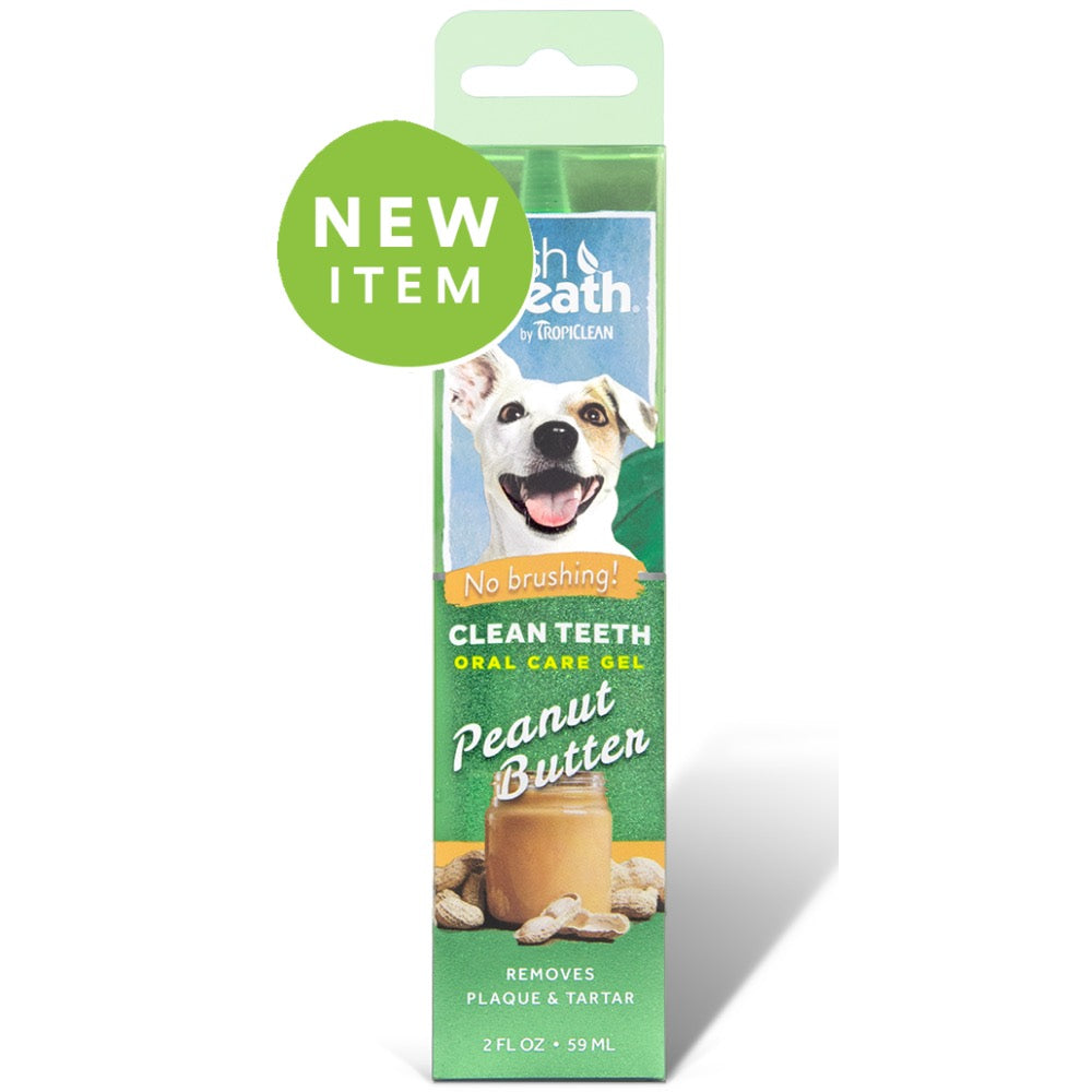 Tropiclean Fresh Breath Peanut Butter Clean Teeth Oral Care Gel For Dogs 2oz
