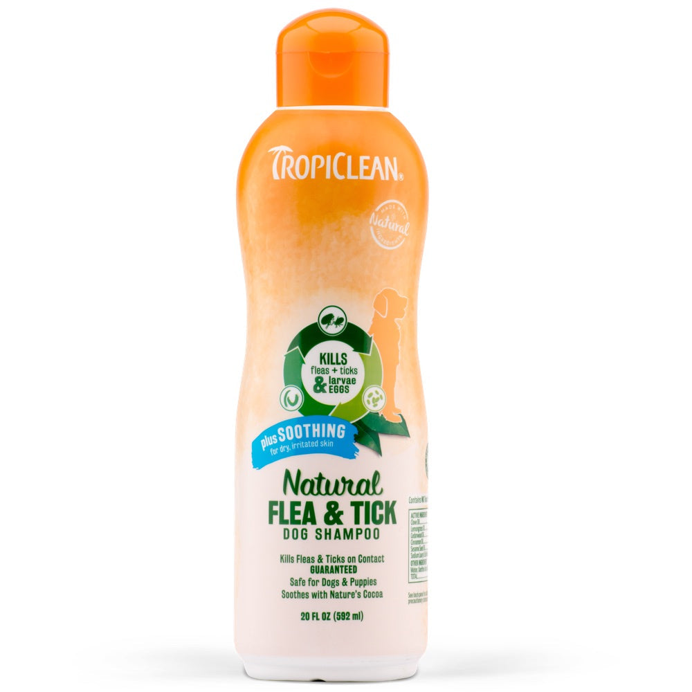 15% OFF: Tropiclean Natural Flea & Tick Plus Soothing Dog Shampoo 20oz